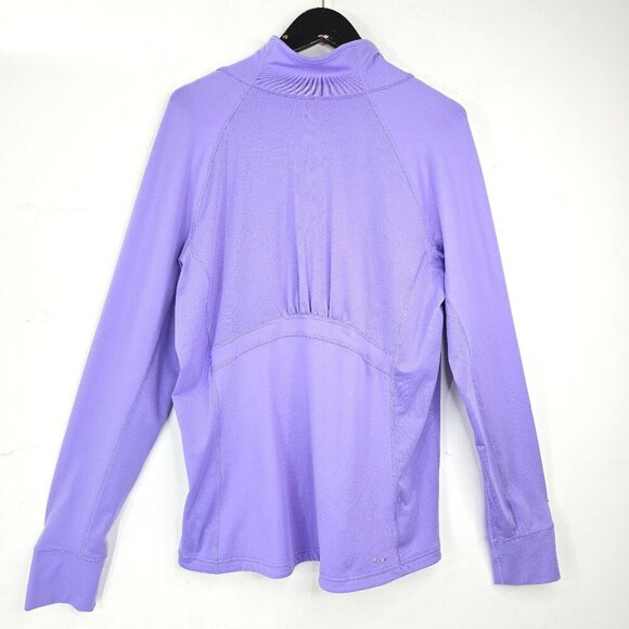 Adidas Climalite Pullover Half Zip Purple Ruched Pullover Workout Active Top - Picture 3 of 11